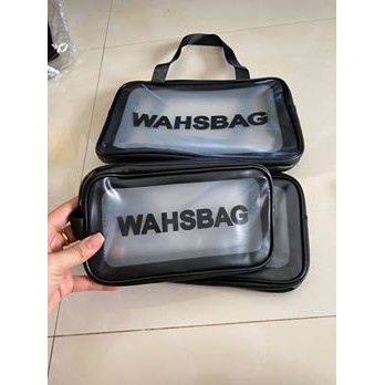 Bộ 3 túi mỹ phẩm trong suốt WAHSBAG Set túi trong PVC đựng mỹ phẩm