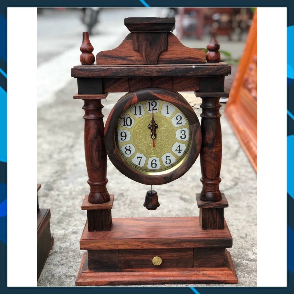đồng hồ quả lắc để bàn gỗ hương - RẺ VÔ ĐỊCH