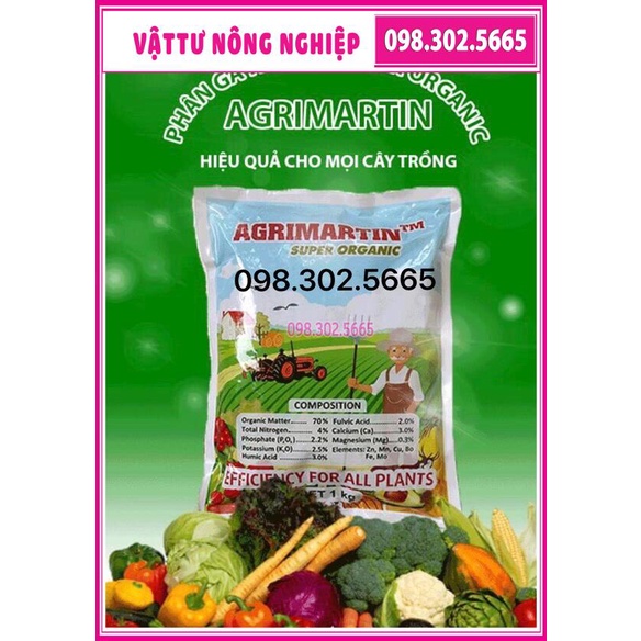 [Giá hủy diệt] Phân bón hữu cơ Agrimartin SUPER ORGANIC Bỉ (1kg) NHẬP KHẨU