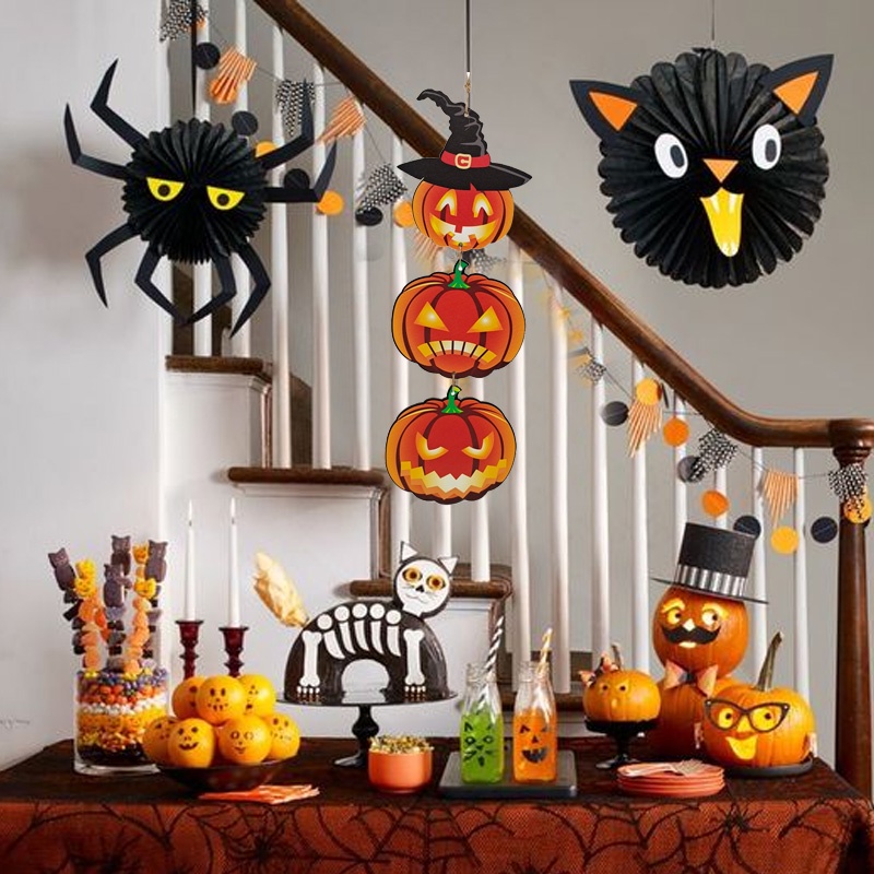 Biển Hiệu Treo Cửa Bằng Gỗ In Họa Tiết Halloween Trang Trí Nhà Cửa