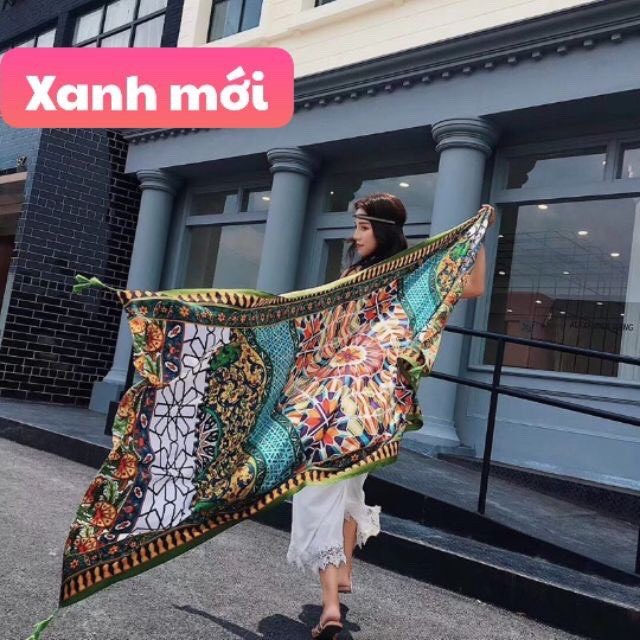 Khăn Choàng Boho Thổ Cẩm Đi Biển - Khăn Choàng Cổ GIữ Ấm Họa TIết Thổ Cẩm (HÀNG LOẠI 1)