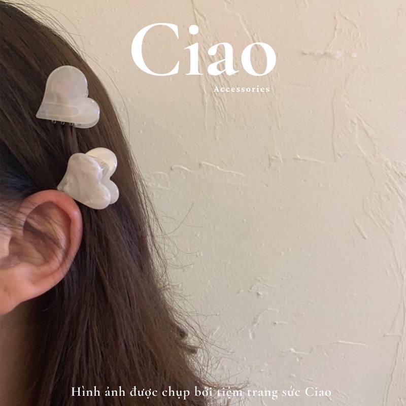 [NEW ITEMS] Kẹp tóc càng cua hình tim mini xà cừ xinh xắn nữ tính mới lạ Ciao accessories