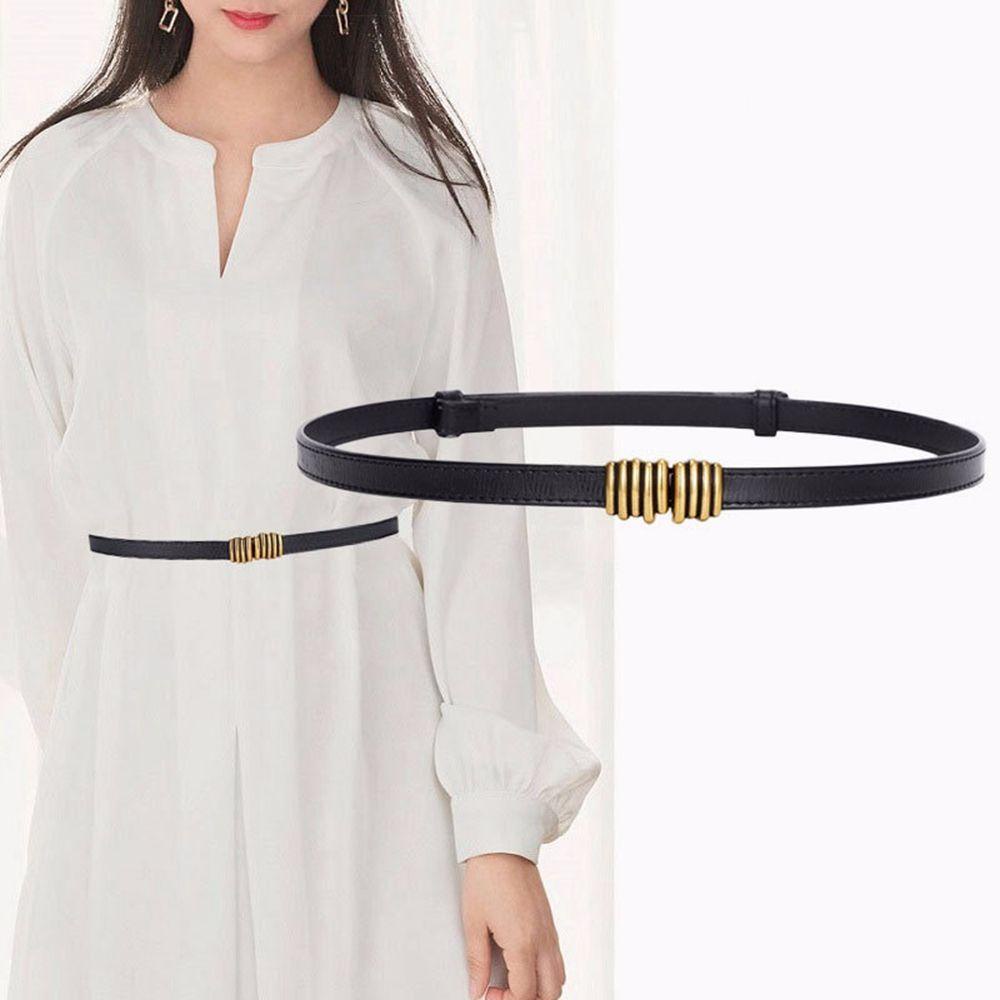 Thắt Lưng Da PU Mỏng Nhiều Màu Sắc Phong Cách Hàn Quốc Có Thể Điều Chỉnh