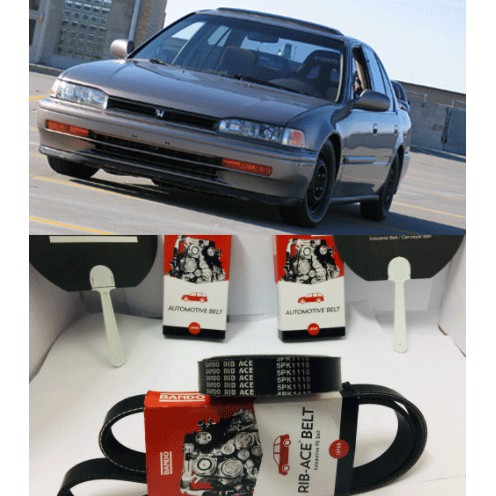 Dây curoa máy phát điện Honda Accord 92 93 đai truyền động kéo lạnh lốc block nén xe hơi ô tô 5PK111