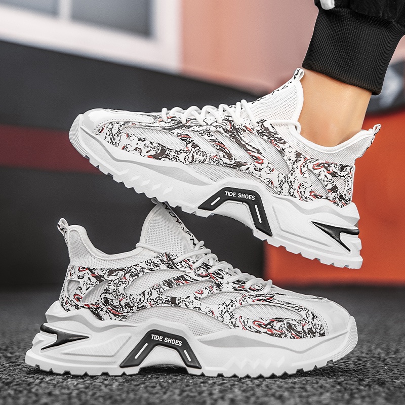Giày Sneaker Nam Mùa Hè 2022 Mới Đế Dày Hấp Thụ Sốc Có Lưới