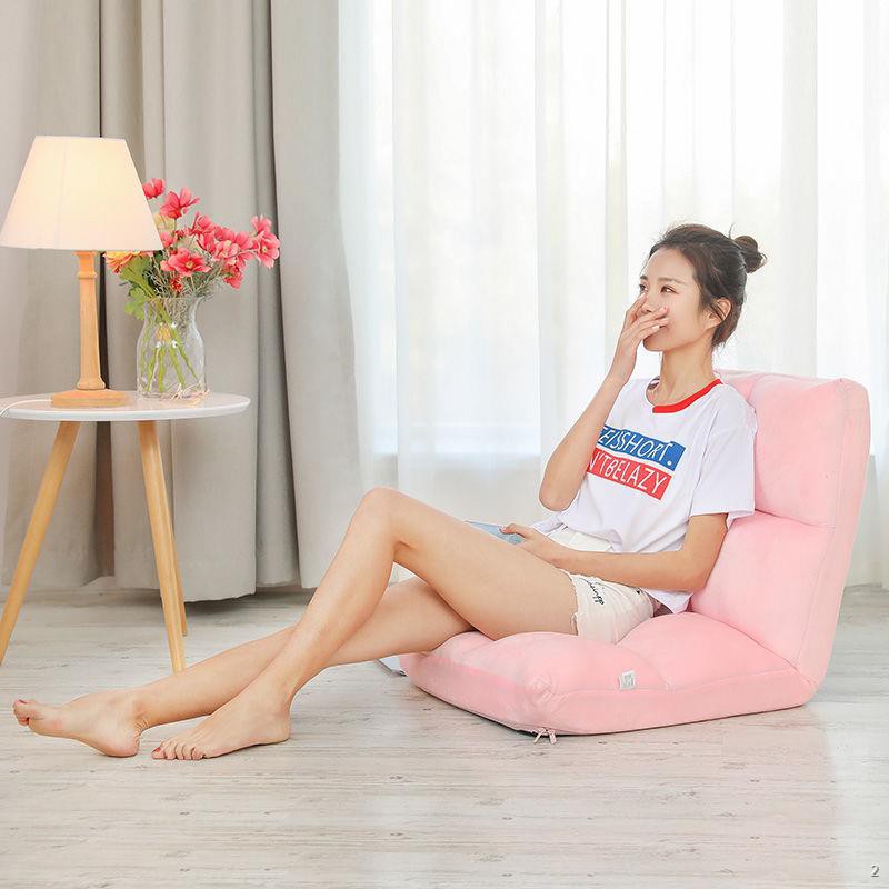 ♨Ghế lười tatami gấp gọn phòng ngủ máy tính tựa lưng ban công thư giãn lưới sofa nhỏ màu đỏ