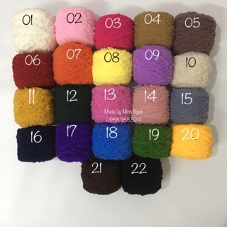Len bông xù coral fleece - cuộn /100g