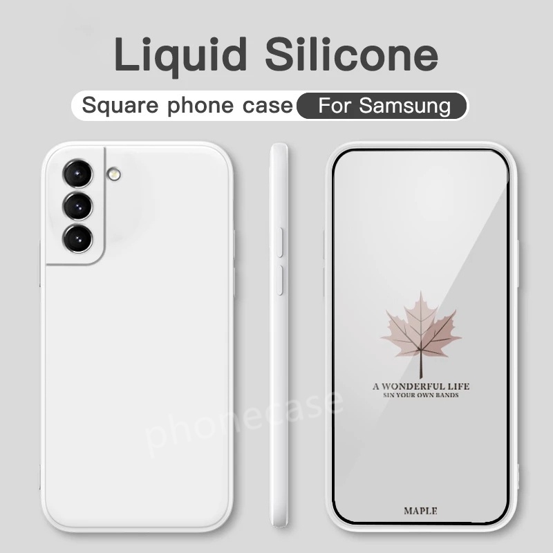Square Liquid Silicone Casing For Samsung Galazy S22 + Plus Ultra 4G 5G Soft camera protection shockproof Cover