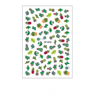 Sticker dán móng xương rồng 3d 0963