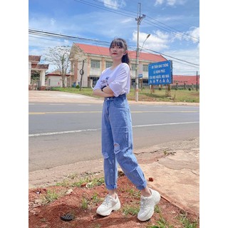 🌀Baggy Jeans 2 Nút Rách X
