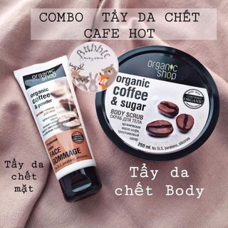 Tẩy tế bào chết Mặt/ Body Cà Phê Organic Shop Nga