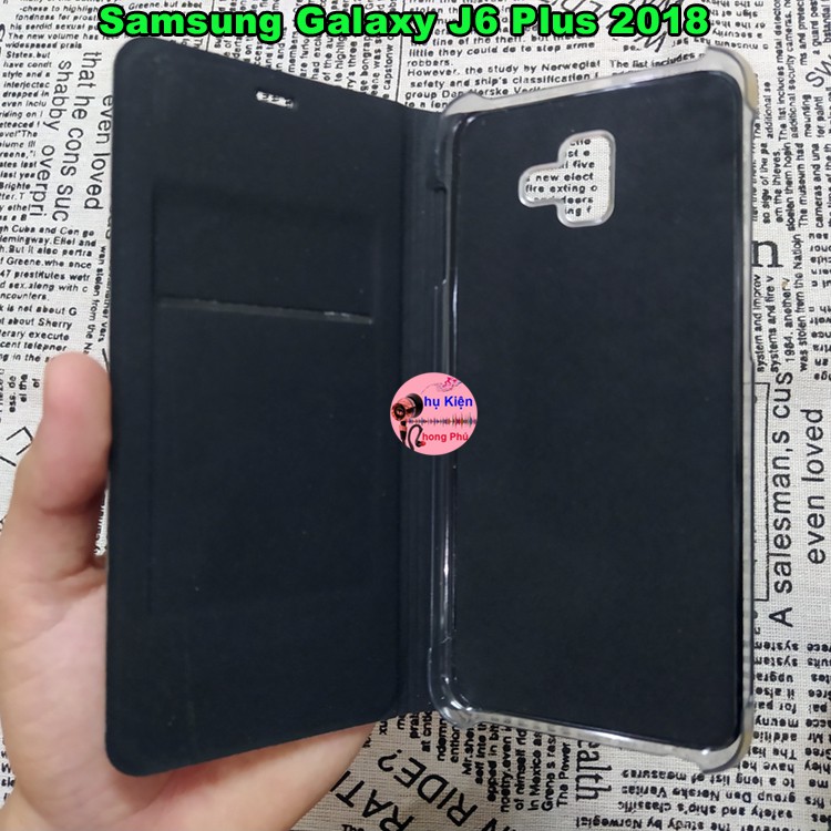 Bao Da Samsung Galaxy J6 Plus 2018 Kiểu Dáng Gấp 2 Mặt Và Có Phối Ví Sang Trọng