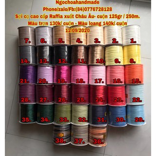 SỢI CỌ RAFFIA XUẤT CHÂU ÂU CUỘN 125gr 130k