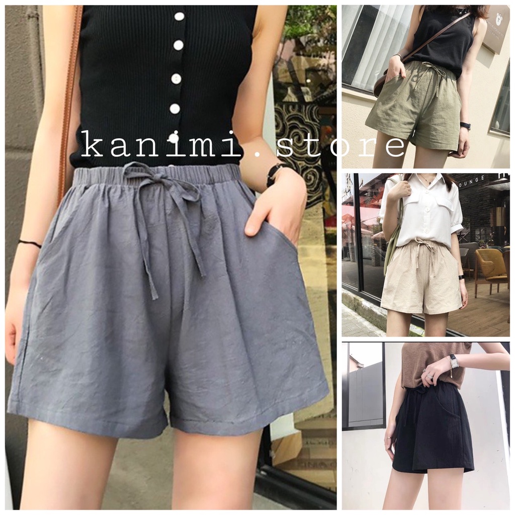 Quần đùi đũi nữ thắt nơ siêu xinh Kanimi - quần short đũi nữ siêu mát | BigBuy360 - bigbuy360.vn