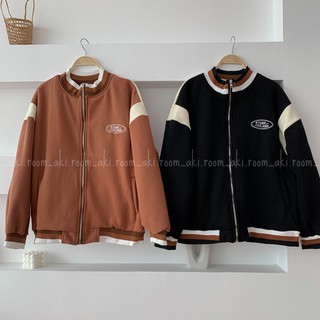 Áo khoác nỉ bông viền ngang chữ Stone island
