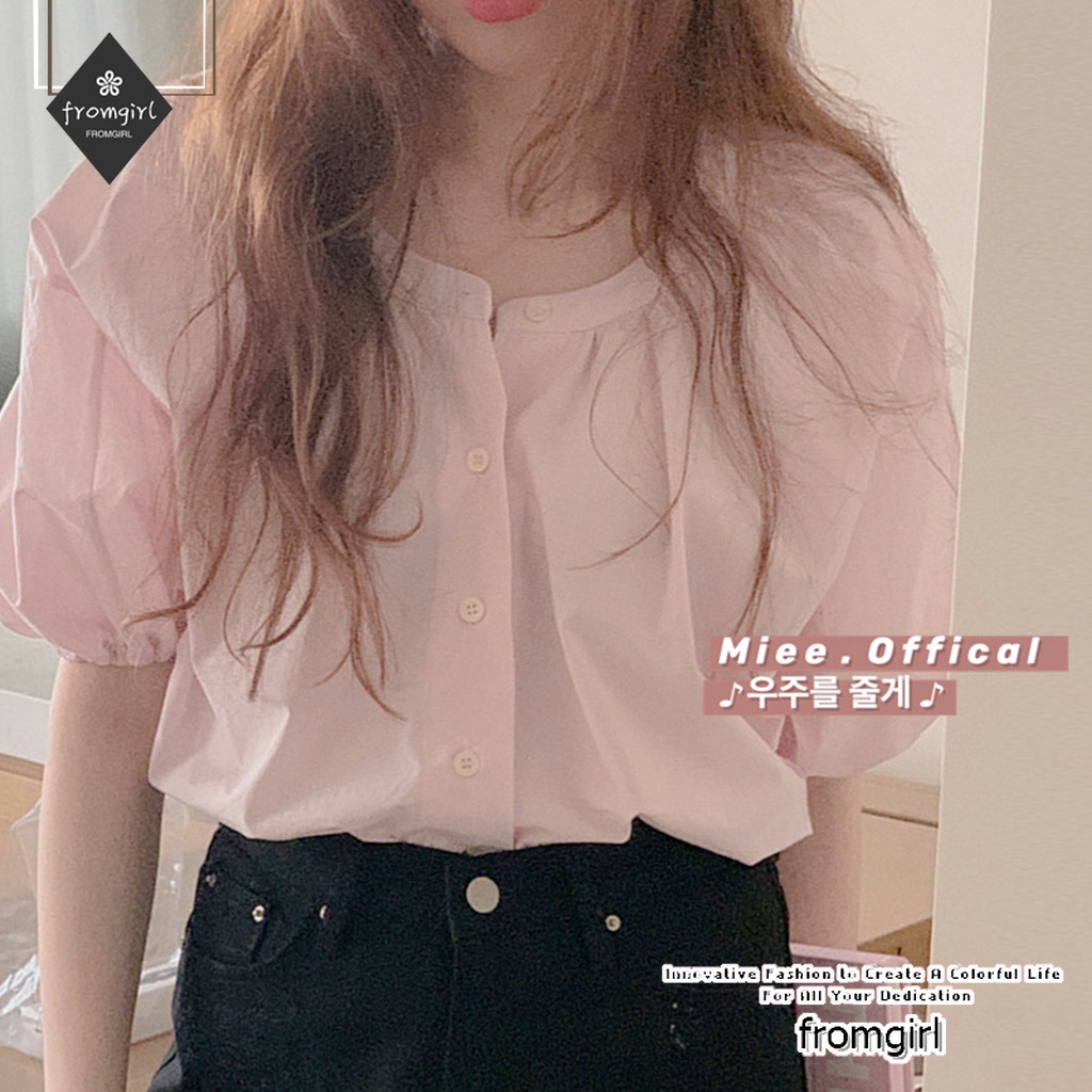 Áo Sơ Mi Tay Ngắn Cổ Đứng Dáng Rộng Phong Cách Retro Thời Trang