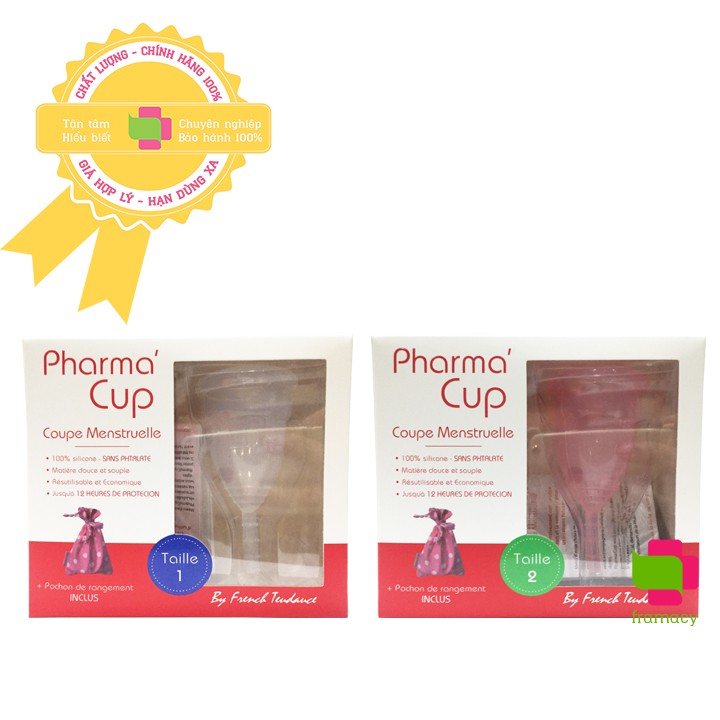 Cốc nguyệt san Pharma Cup Coupe Menstruelle/Pocket, Pháp (size 1,2) cho phụ nữ từ 18 tuổi trở lên