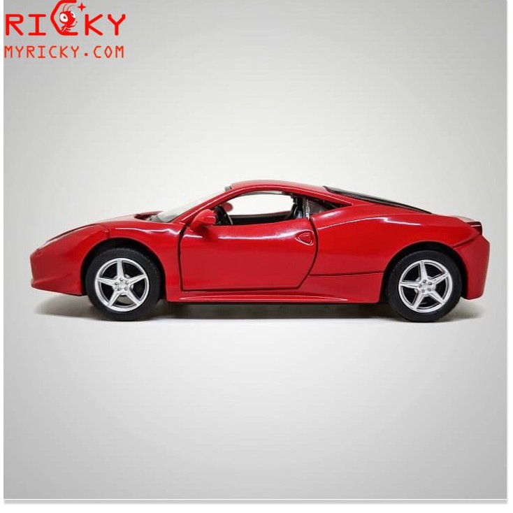 Xe mô hình sắt Ferrari 488 1:32 có đèn, đóng mở cửa