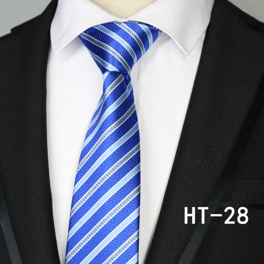 Cà Vạt Lụa Họa Tiết Sọc Ngang 7CM Thời Trang Cho Nam