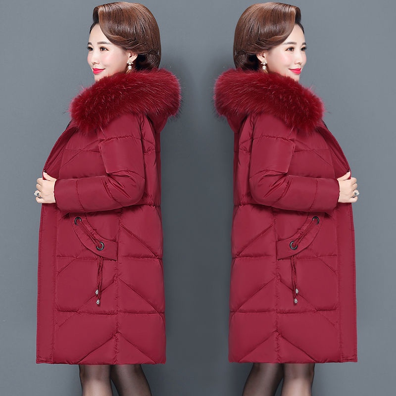 Áo Khoác Đệm Cotton Dáng Dài Thời Trang Cho Phụ Nữ Trung Niên 200 Jin Plus