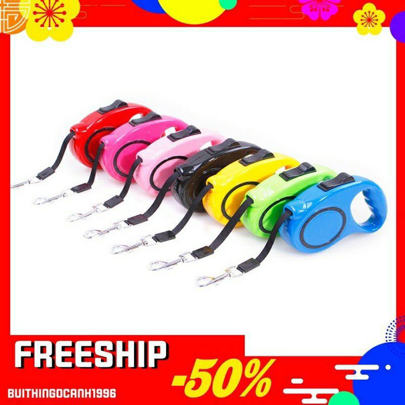 dây dắt tự động cho chó mèo thú cưng 3m