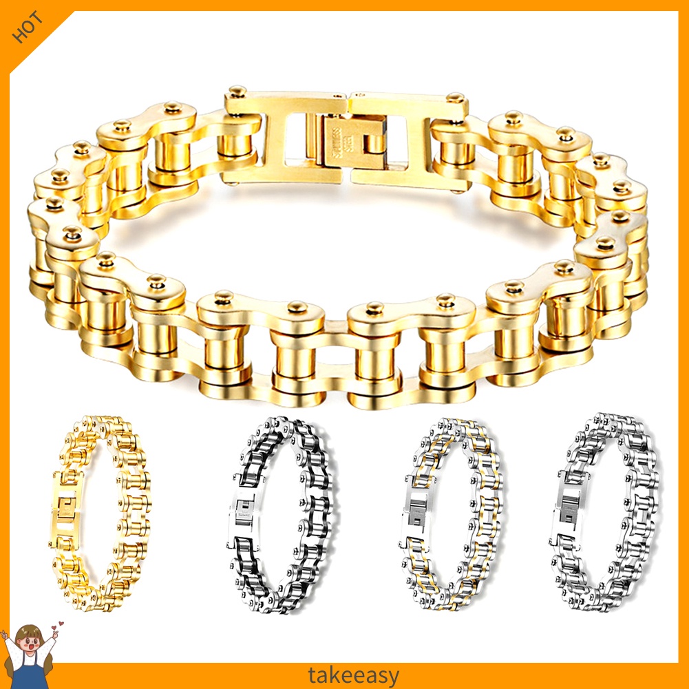 Vòng Tay Thép Titan Dạng Xích Xe Đạp Cho Nam