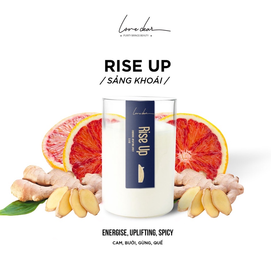 Nến Thơm Phòng Cao Cấp LoveDear Rise Up Từ Tinh Dầu Thiên Nhiên và Sáp Cọ - Trang Trí Decor 100g &amp; 200g