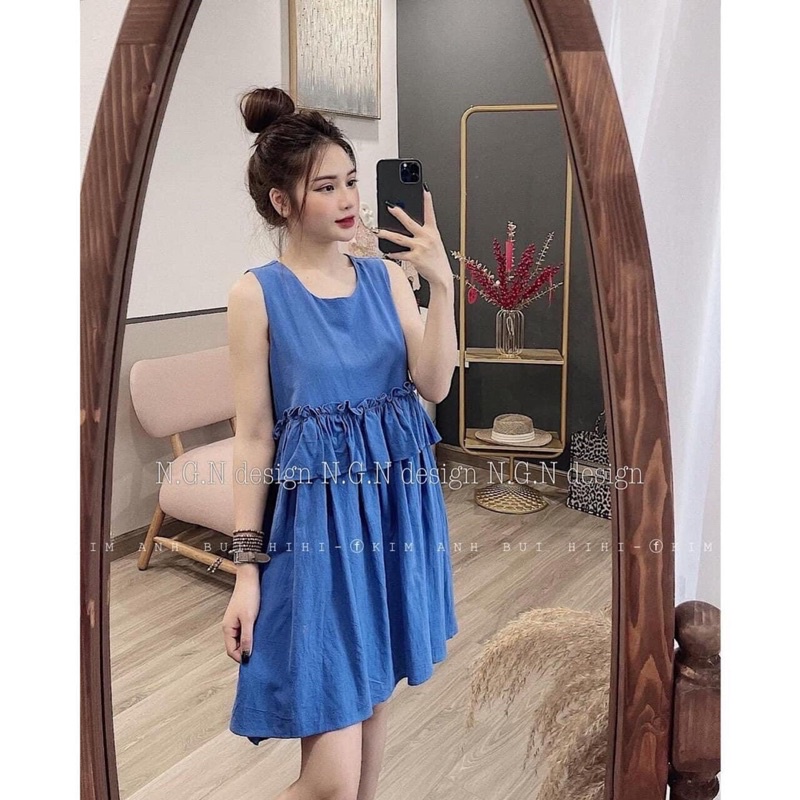 Váy tiểu thư xanh coban