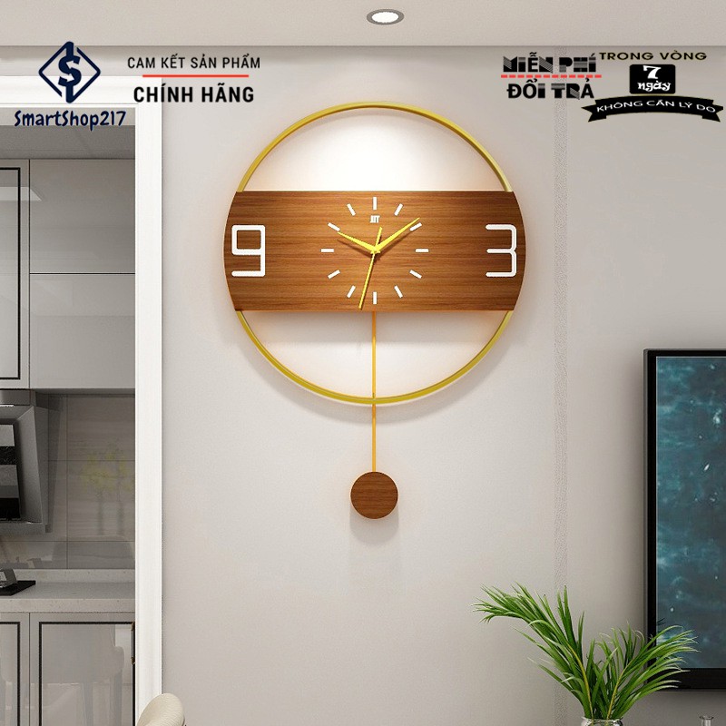 [DH-016] Đồng Hồ Treo Tường Trang Trí Quả Lắc (Tặng Decal trang trí + Bộ Kim dự phòng + Đinh treo chống hỏng tường)