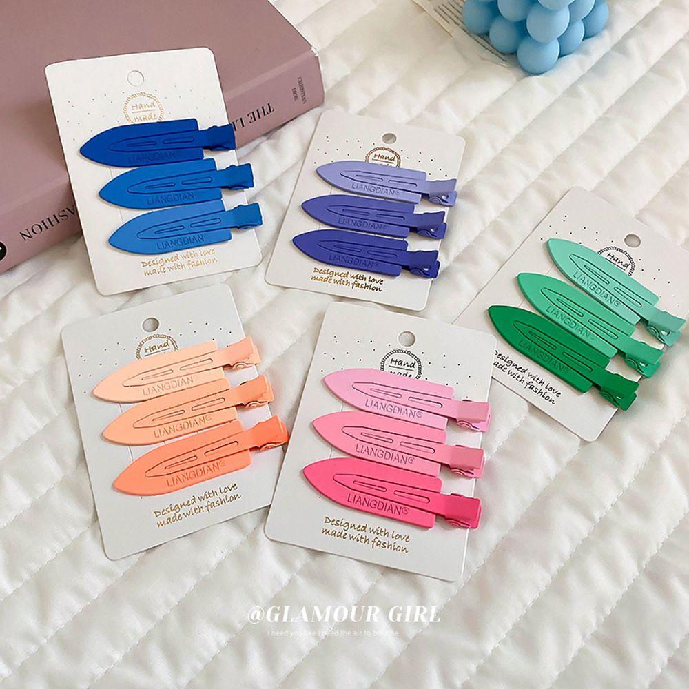 Bộ 3 Kẹp Tóc Mỏ Vịt Không Đường May Màu Ngà Thanh Lịch Dành Cho Bạn Nữ