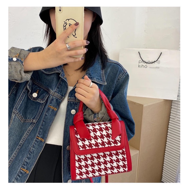 [Mã FASHIONGREEN264 giảm 10% tối đa 30k đơn từ 99k] Túi xách nữ vuông kẻ caro phong cách Hàn Quốc TX39