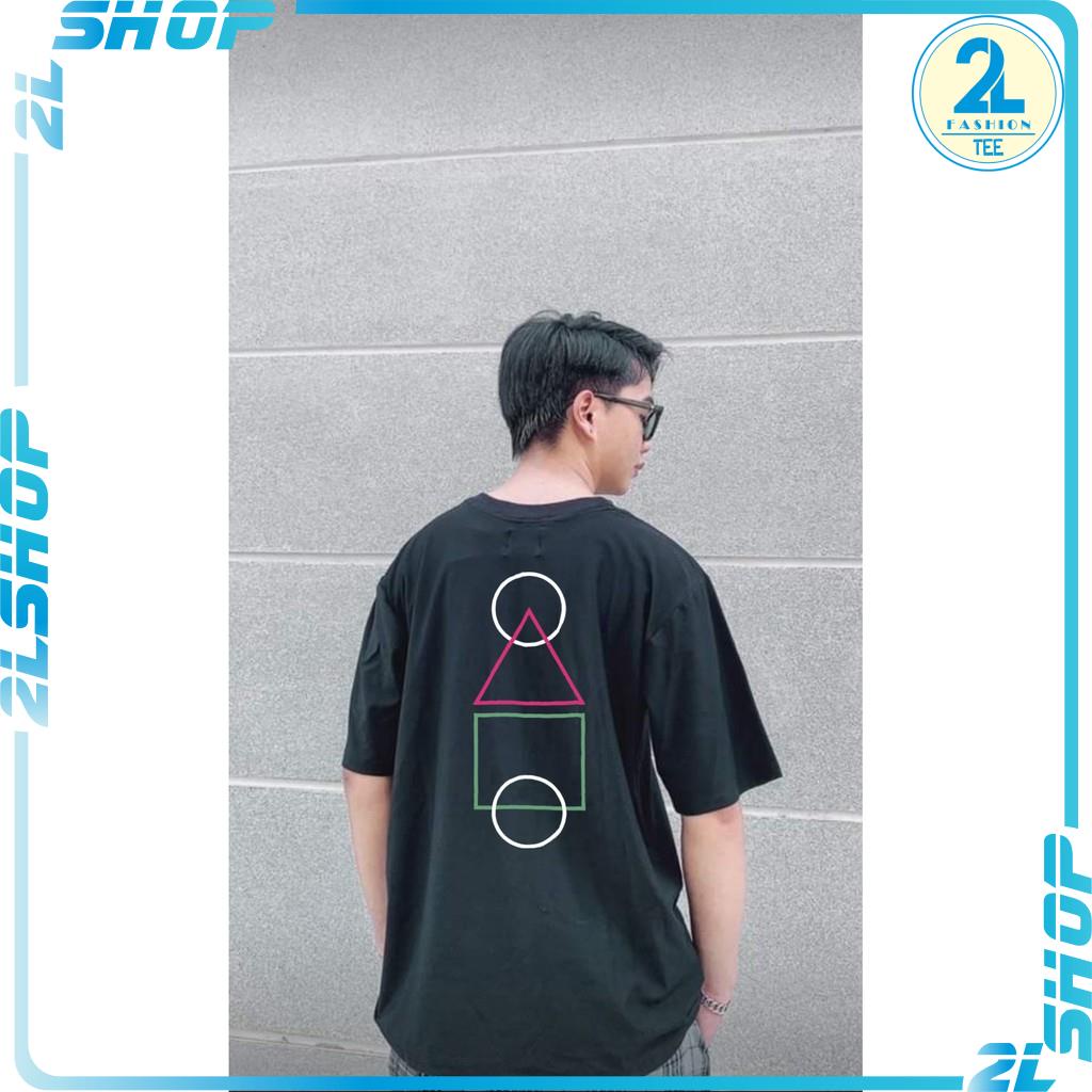 Áo thun tay lỡ  form rộng unisex nam nữ SQUID GAME TRÒ CHƠI CÂU MỰC hottrend
