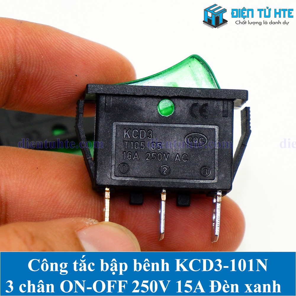 Công tắc bập bênh KCD3 16A có đèn