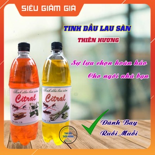 Nước lau sàn đuổi ruồi, muỗi - côn trùng hương sả chanh và quế, không hại men gạch, phù hợp với sàn gỗ - lọ 1000ml