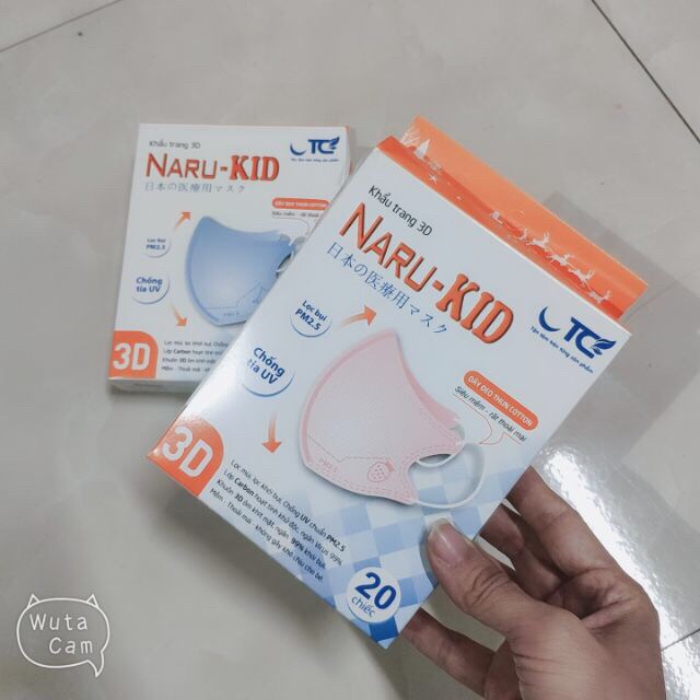 Khẩu trang tiệt trùng 3D Naru cho bé (10 chiếc)