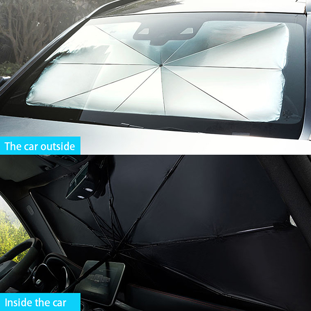 Ô chống nắng tia UV gắn kính chắn gió có thể gấp lại phản quang tiện dụng cho xe hơi loại lớn