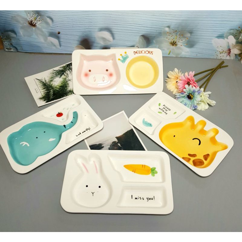 🥰Khay chữ nhật sứ đẹp chia ngăn tiện lợi