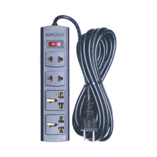 Ổ cắm liền dây Sopoka 4 lỗ lõi sứ chống cháy siêu chịu tải 1200W