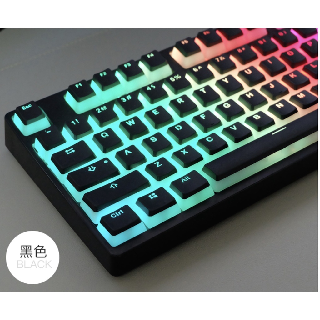 Bộ Keycap Pudding PBT 139 phím Xuyên Led Trắng/Đen
