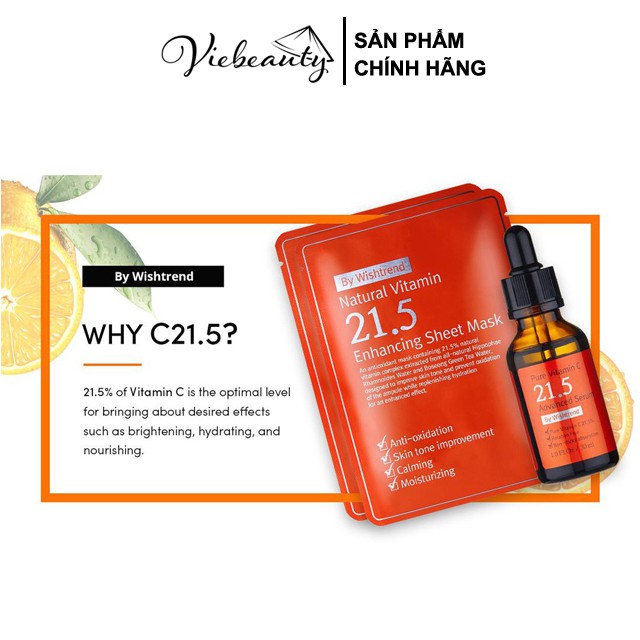 Tinh Chất Giảm Mụn Thâm Dưỡng Trắng Da By Wishtrend Pure Vitamin C 21.5 Advanced Serum - Viebeauty