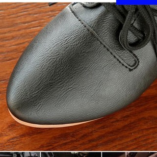 Giày Oxford mũi nhọn, da mềm đế thấp