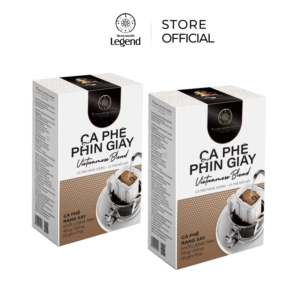 Combo 2 Hộp Cà Phê Phin Giấy Vietnameses Blend - Hộp 10 Túi - Trung Nguyên Legend (Vị truyền thống, hậu vị dịu)