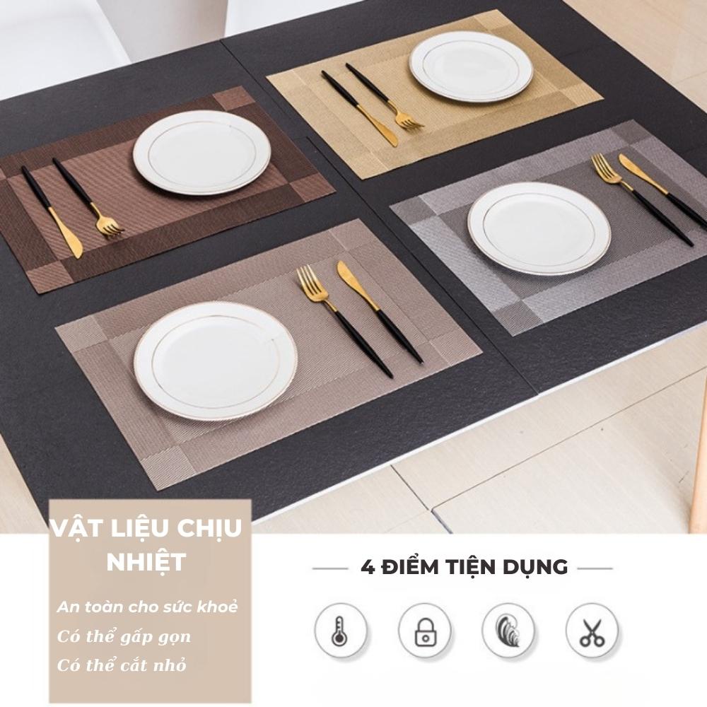 Tấm lót bàn ăn đẹp chống trơn trượt,chống bám bẩn, Miếng lót bàn ăn cao cấp dễ thương chịu nhiệt tốt LOTIDA