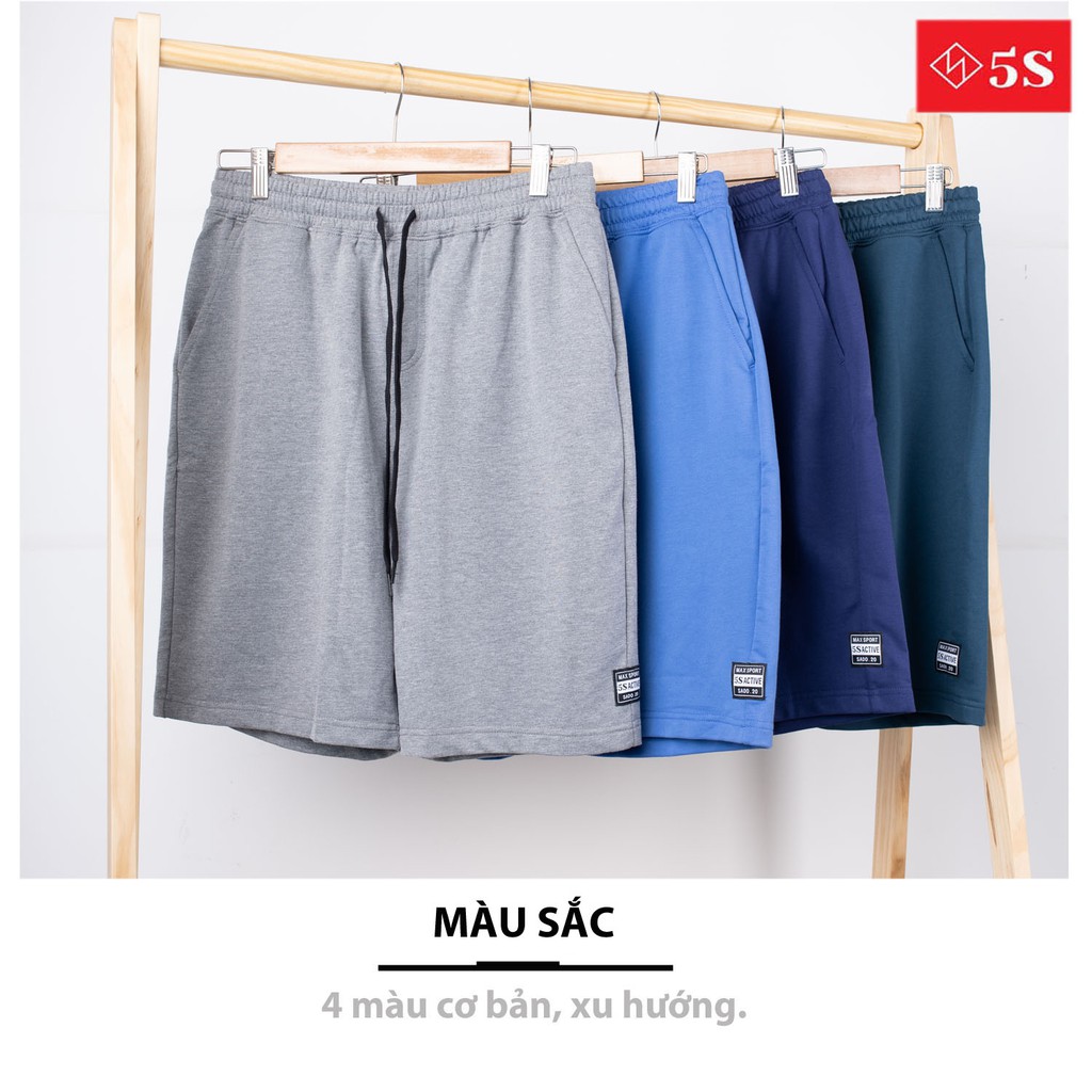 Quần Short Thể Thao Nam 5S (5 Màu), Lưng Chun, Ống Suông, Chất Cotton Thoáng Mát, Siêu Đẹp (QNN0301S1-01) | BigBuy360 - bigbuy360.vn