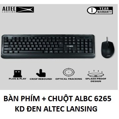 Bàn Phím Không Dây ALBK 6265 (đen)- Chính hãng 100%, Full Box