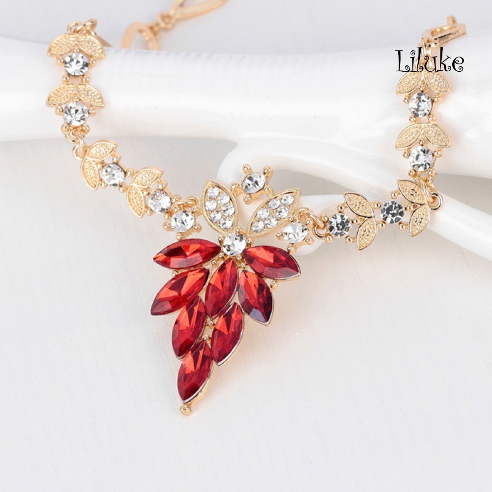 Bộ Trang Sức Gồm Vòng cổ / Vòng Tay / Nhẫn / Khuyên Tai Hình Chùm Nho Đính