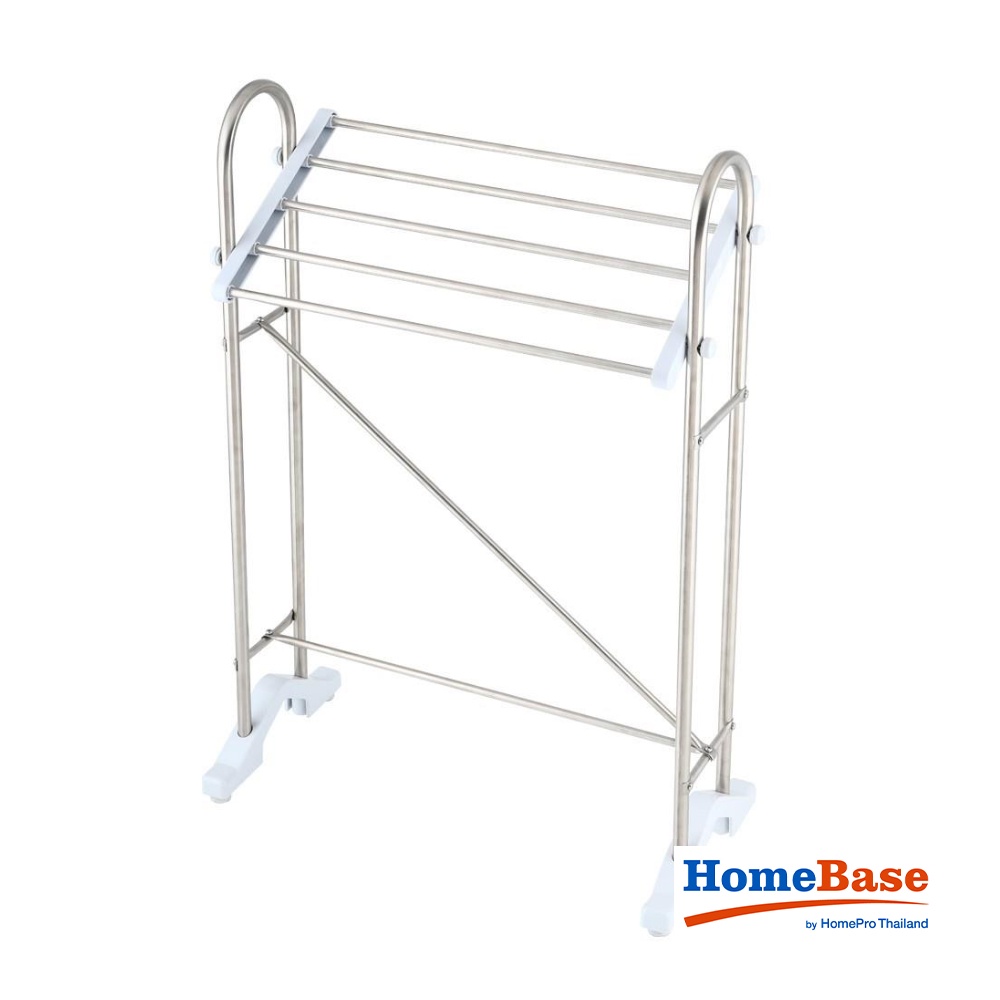 HomeBase PLIM Sào phơi khăn bằng thép không gỉ 4 chân nhựa chống trượt Thái Lan W46.5xH66.5xD23cm