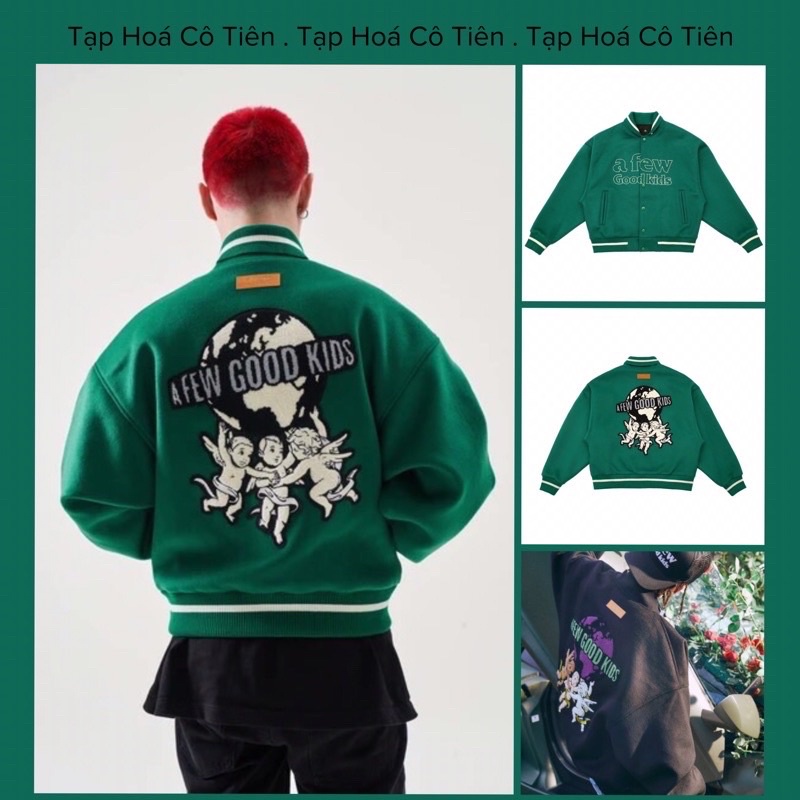 Áo Khoác a few good kids - Vasirty jaket dạ thêu dập 2 lớp nam nữ