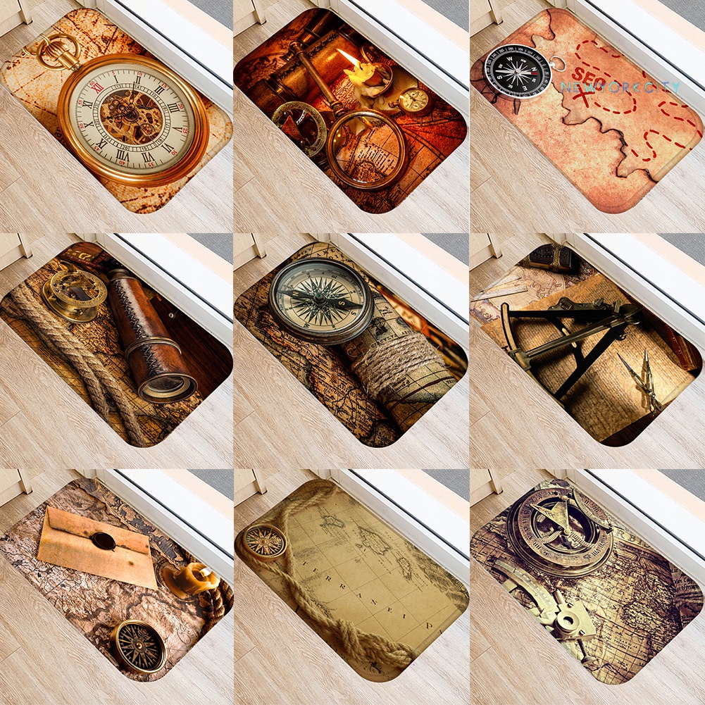 Thảm Lót Sàn Mềm Mại Chống Trượt Hình La Bàn Độc Đáo