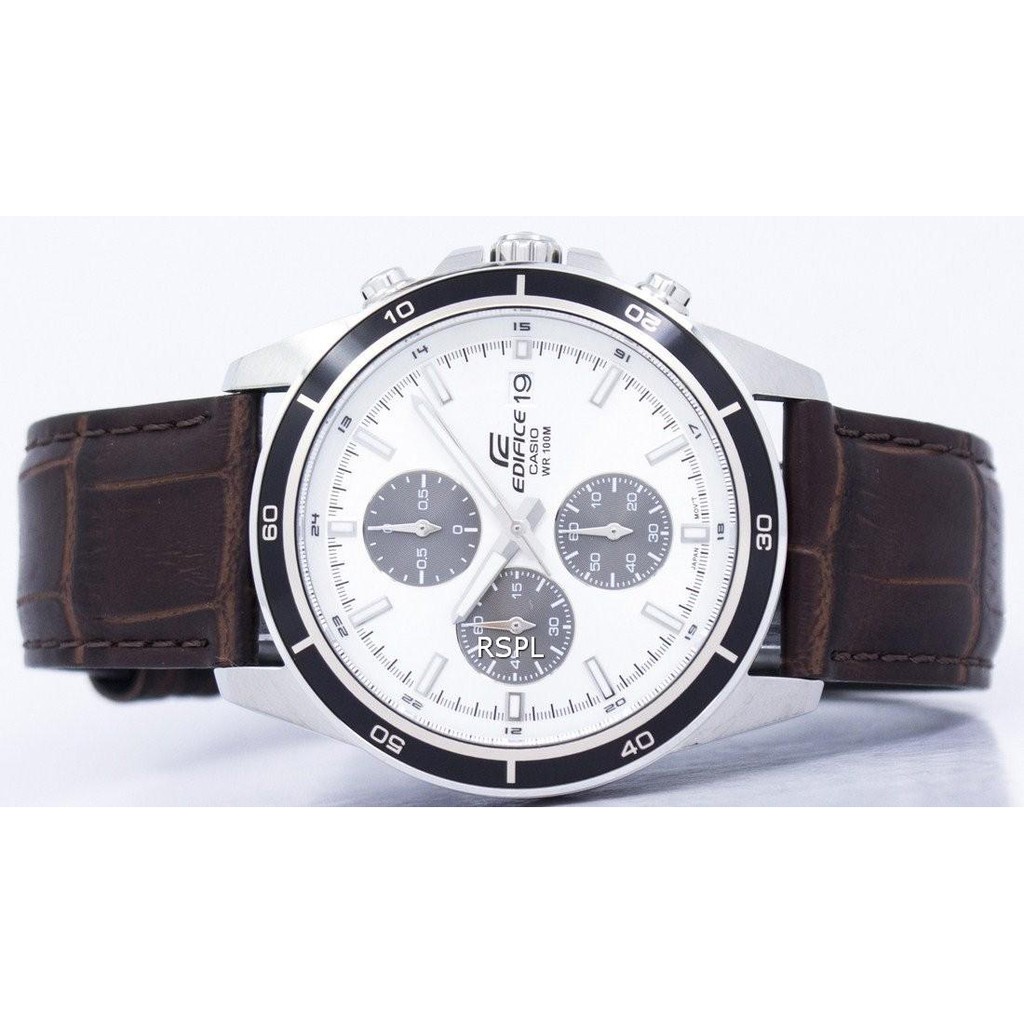 Đồng hồ nam dây da EDIFICE chính hãng Casio Anh Khuê EFR-526L-7AVUDF